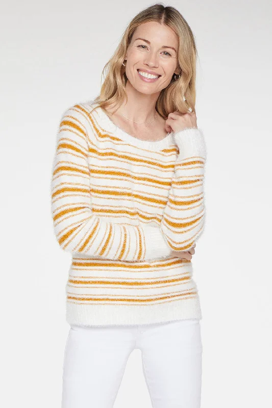 Boatneck Pullover Sweater - Honeycomb