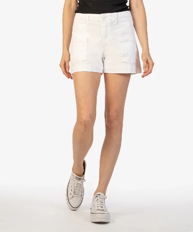 Jane High Rise Short with Chop Pockets (Optic White)