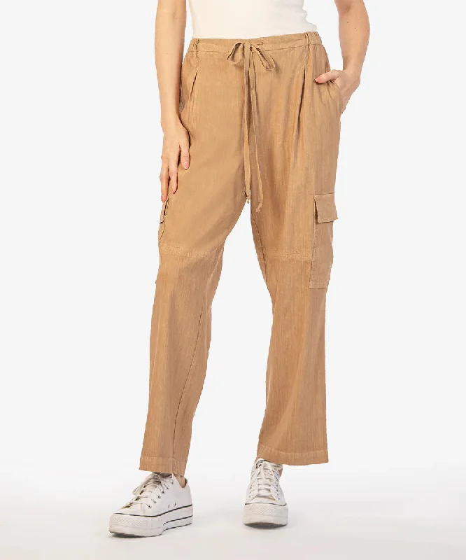 Sienna Linen Pants with Cargo Pockets (Oatmeal)