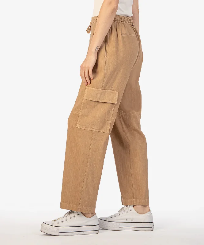 Sienna Linen Pants with Cargo Pockets (Oatmeal)