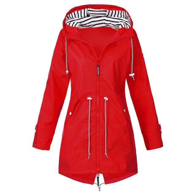 2019 Women Hooded Long Jacket coats casual Windproof Outwears Zipper Hoody Sporting Joggers Outdoors Coats Winter Casual Jackets