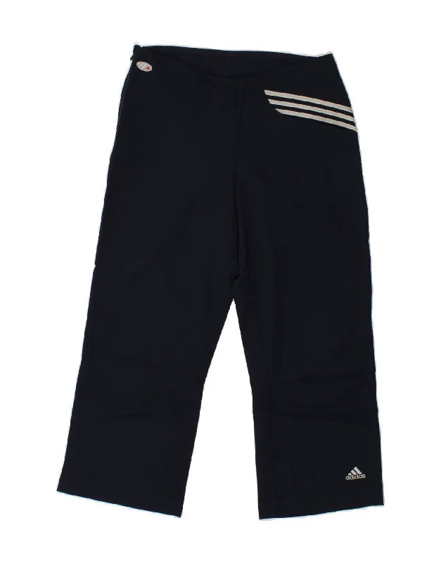 ADIDAS Womens Capri Tracksuit Trousers UK 10 Small Navy Blue