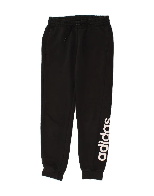 ADIDAS Womens Graphic Tracksuit Trousers Joggers UK 12/14 Medium Black