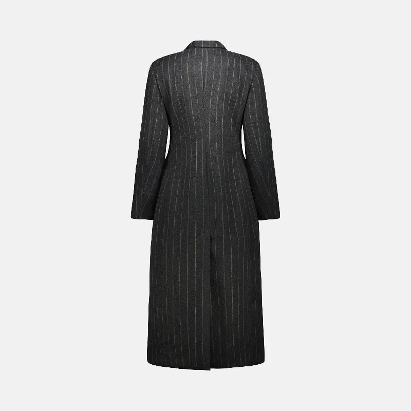 Caitlin Crisp Vice Coat - Charcoal Stripe