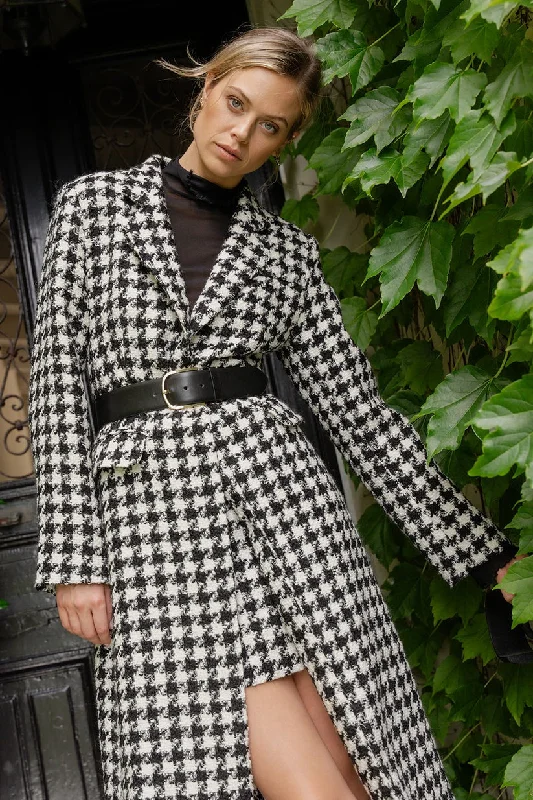 Caitlin Crisp Vice Coat - Houndstooth Check