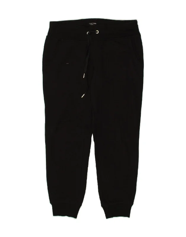 CALVIN KLEIN Womens Tracksuit Trousers Joggers UK 10 Small Black Cotton