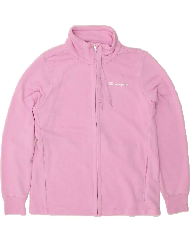 CHAMPION Womens Tracksuit Top Jacket UK 10 Small Pink Cotton