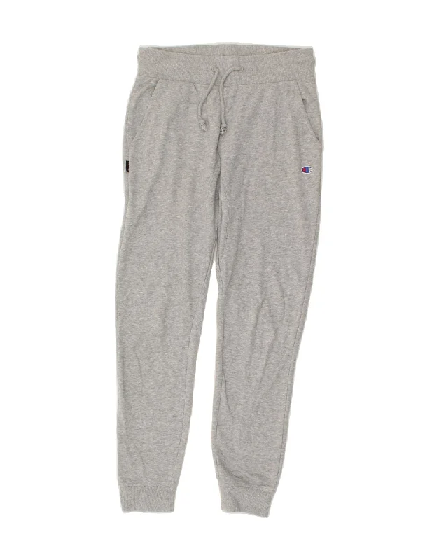 CHAMPION Womens Tracksuit Trousers Joggers UK 14 Medium Grey Cotton