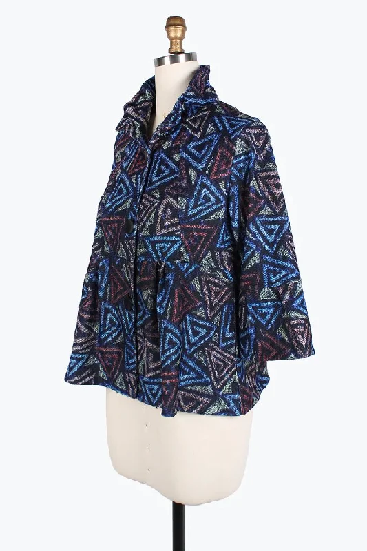 Damee Triange Pattern Peplum Jacket 4823-MLT