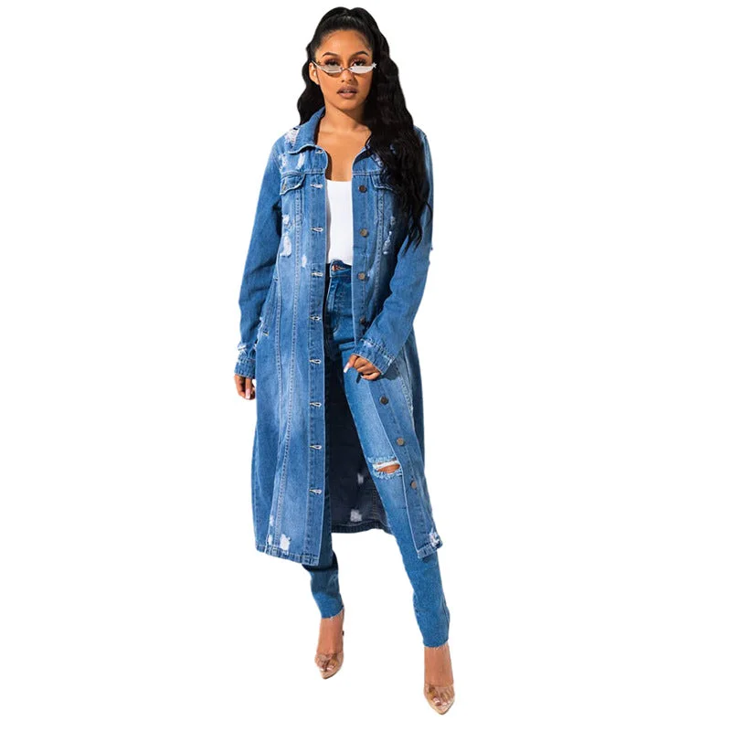 FZ Women's Loose V Neck Denim Jacket