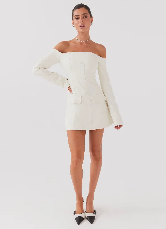 Dominique Blazer Mini Dress - Ivory