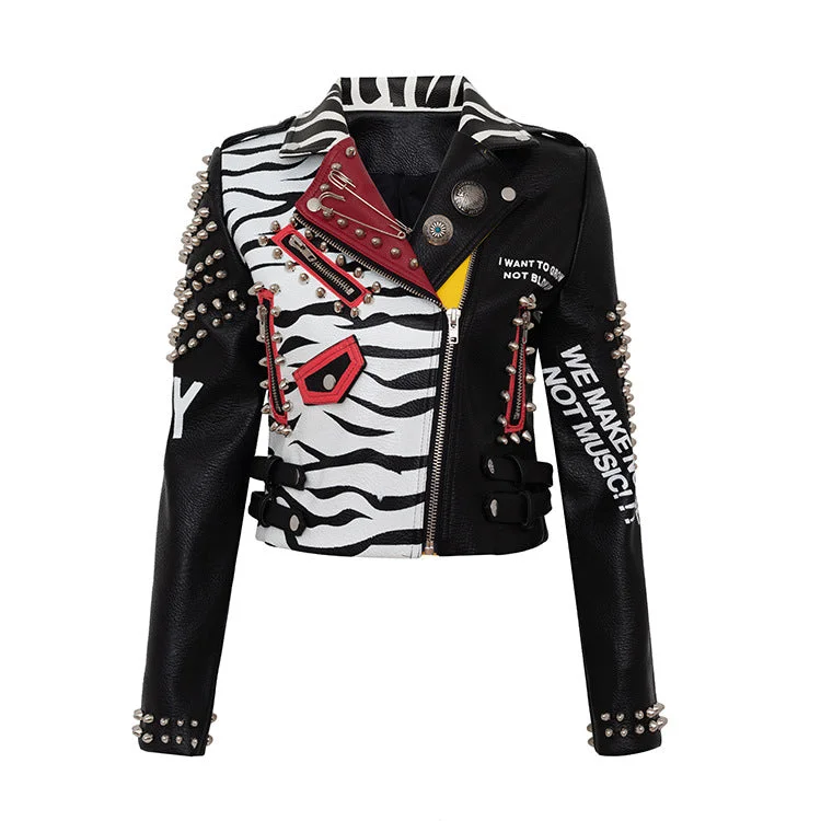 FZ Women's Graffiti Slim Leather Jacket