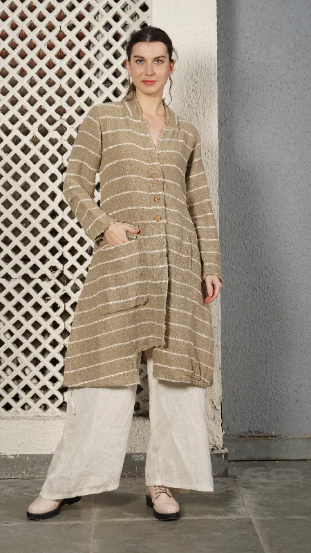 Jubilee Linen Blend Jacket in Latte