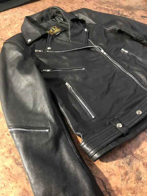 Ladies Women's Black Slim Fit Biker Lambskin Leather Moto Real Leather Jacket PLUS SIZES