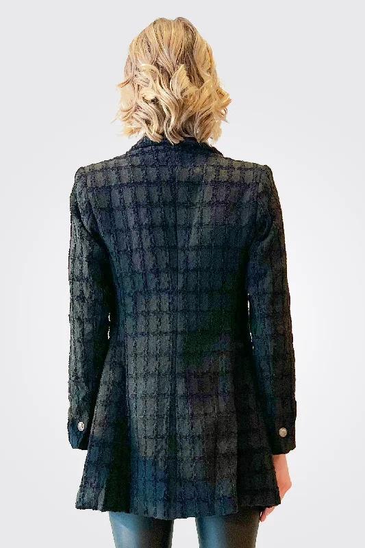 Coat Blazer - Black Plaid