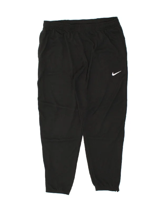 NIKE Womens Dri Fit Tracksuit Trousers Joggers UK 18 XL Black Polyester