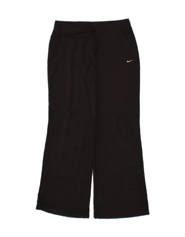 NIKE Womens Fit Dry Tracksuit Trousers UK 10/12 Medium Black Cotton