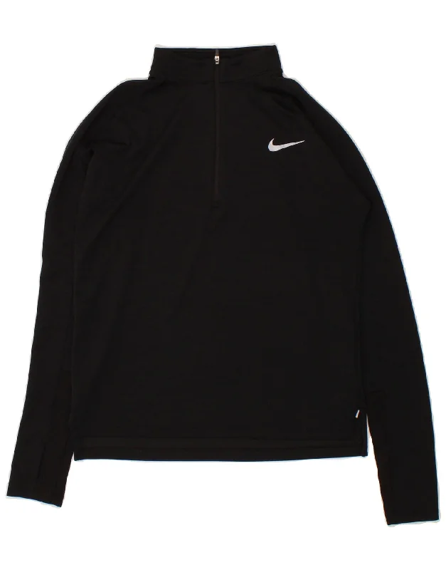 NIKE Womens Pullover Tracksuit Top UK 6 XS Black Polyester