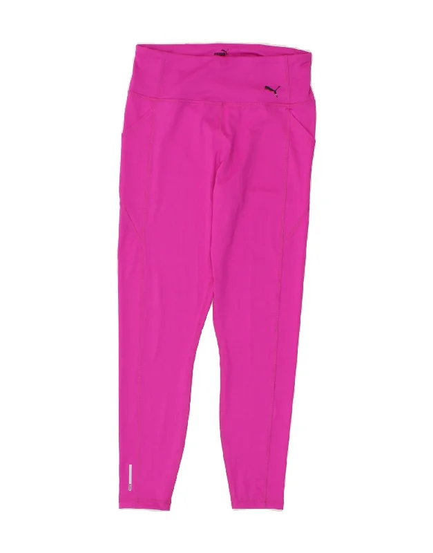 PUMA Womens Tracksuit Trousers UK 12 Medium Pink Nylon