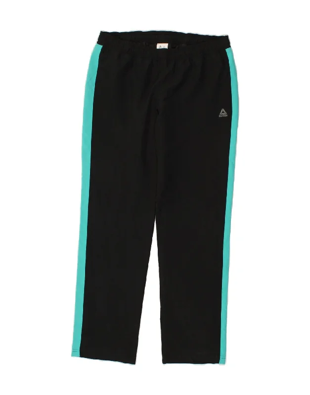 REEBOK Womens Tracksuit Trousers UK 12/14 Medium  Black Colourblock