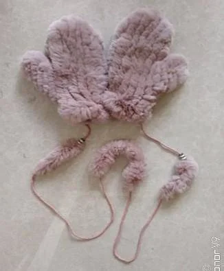 Rex Rabbit Fur Mittens