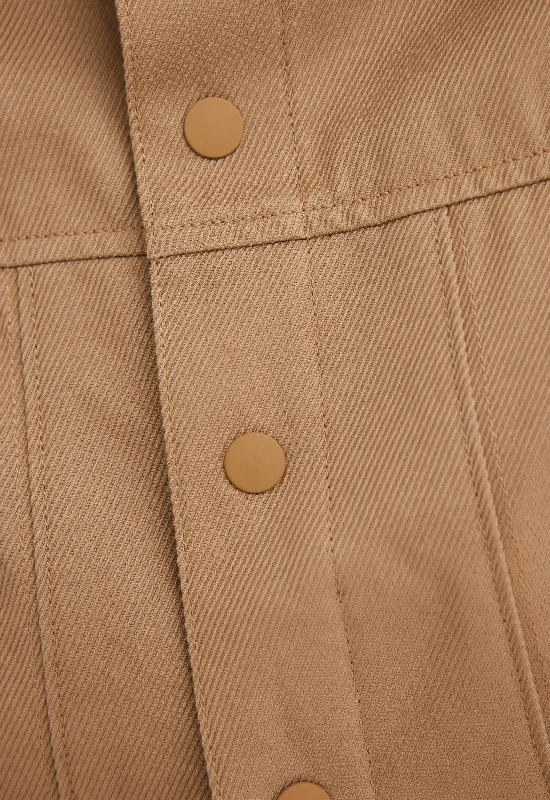 Shako Cropped Denim Jacket - Camel Neutral