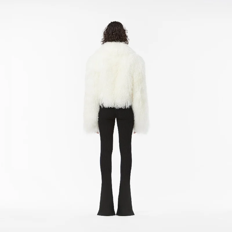 SHORT COAT IN CRÈME TIBET FUR