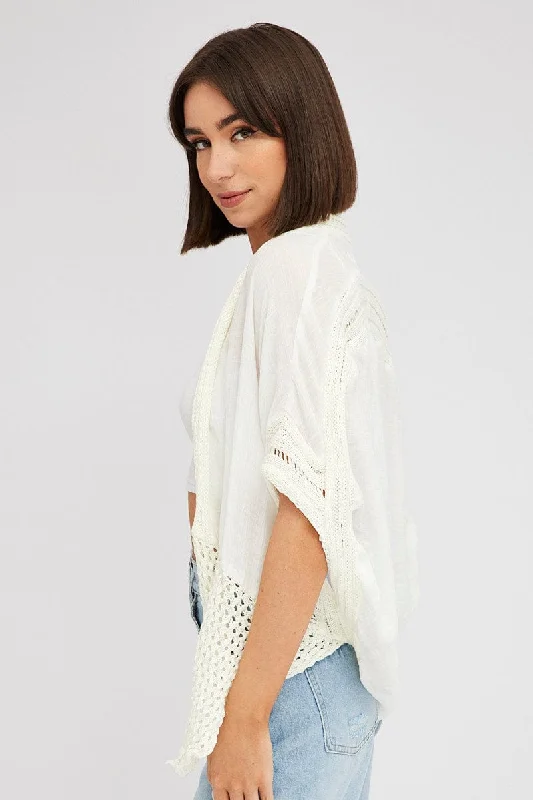 White Kimono Short Sleeve