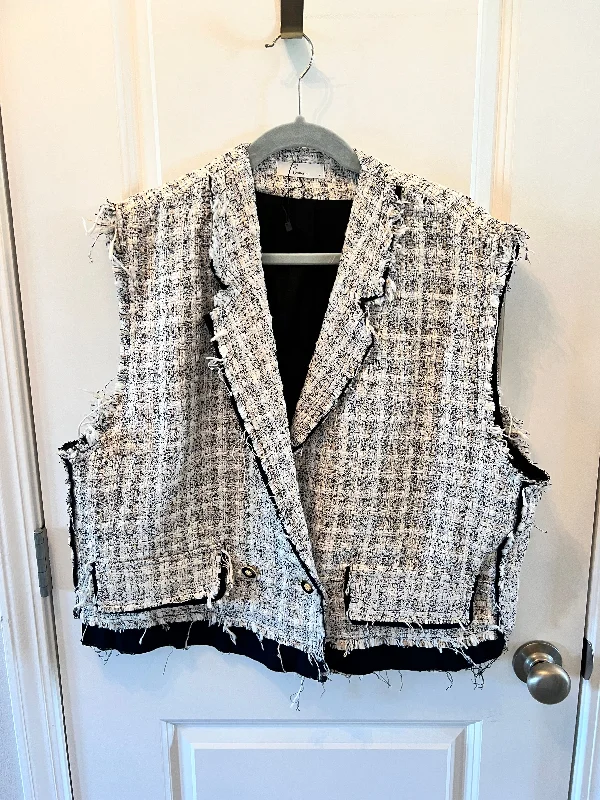 Boheme Tweed Vest Women’s Size Medium 8-10 White/Black