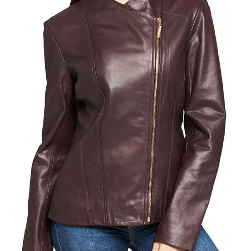 Women's Designer Asymetrical Leather Jacket