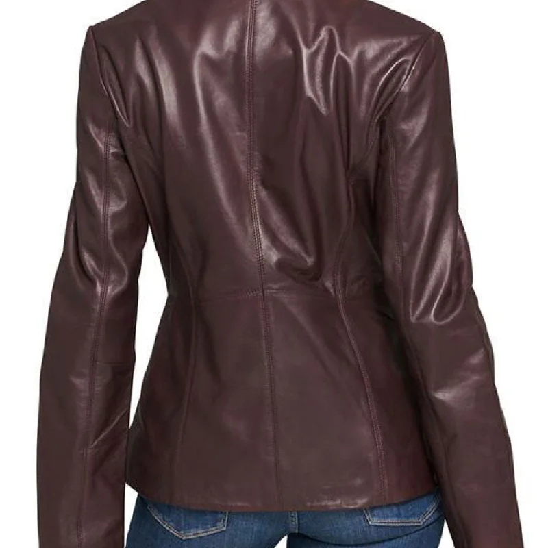 Women's Designer Asymetrical Leather Jacket