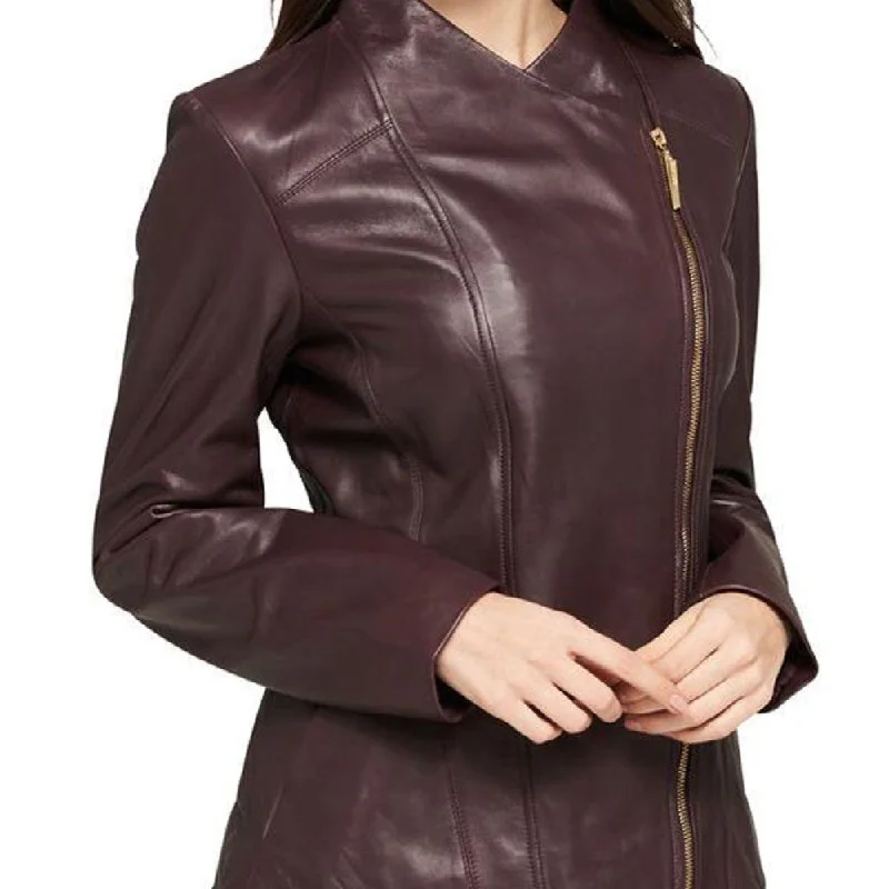 Women's Designer Asymetrical Leather Jacket