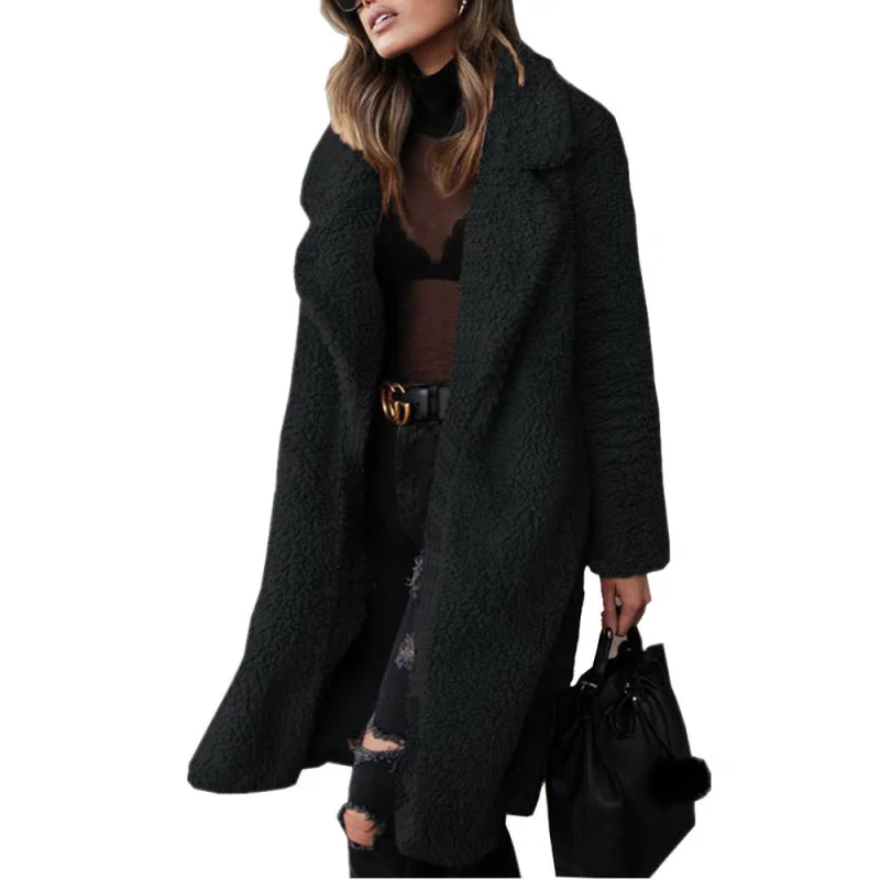 FZ Women's loose lapel plush jacket