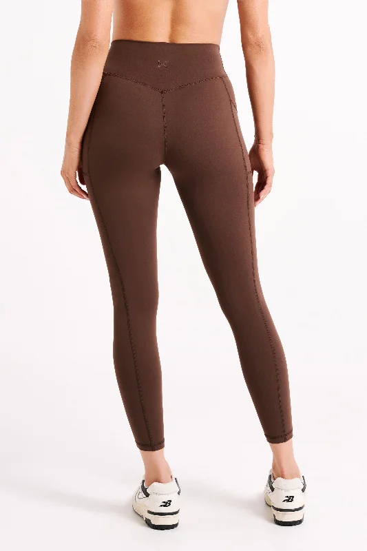 Briar V Back Leggings With Pockets - Dark Chocolate