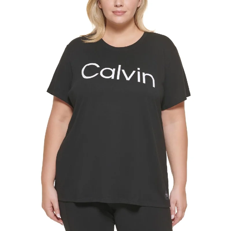 Calvin Klein Performance Womens Plus Fitness Activewear Pullover Top