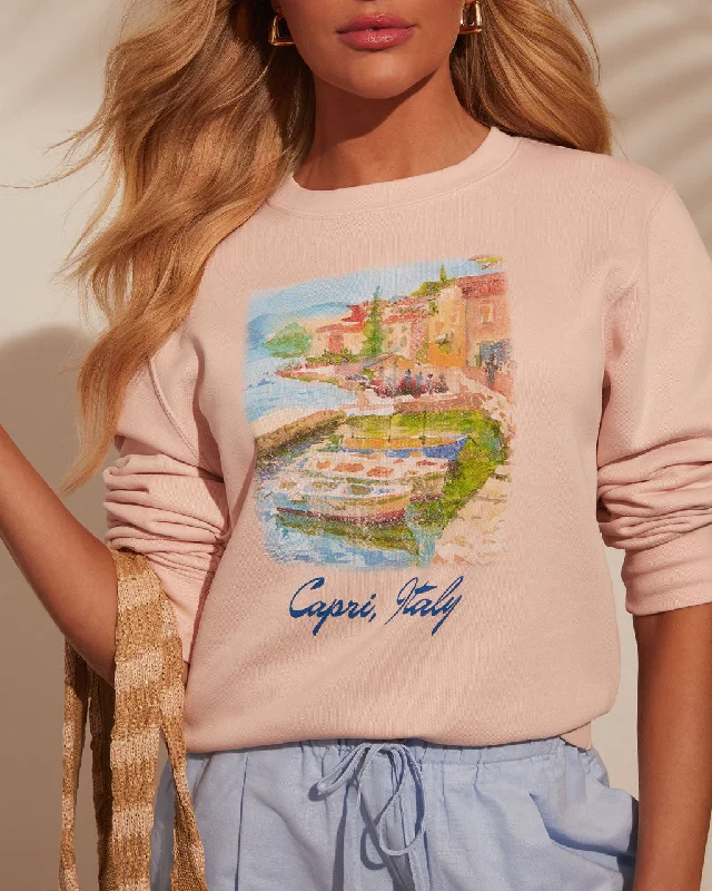 Capri Italy Long Sleeve Graphic Sweatshirt