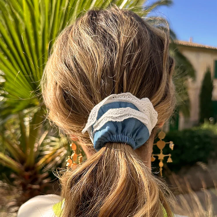 Denim Scrunchie with Frill