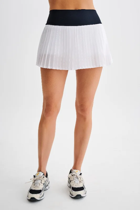 Denver Pleated Active Mini Skirt - Black/White