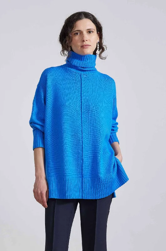 Forte Relaxed Turtleneck Ceru Blue