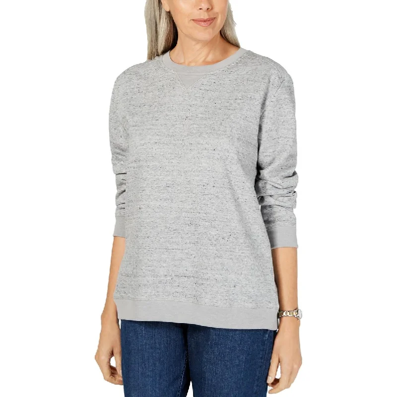 Karen Scott Sport Womens Fleece Crewneck Sweatshirt