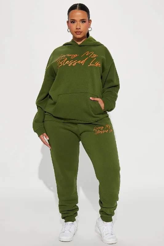 Living My Blessed Life Hoodie - Olive