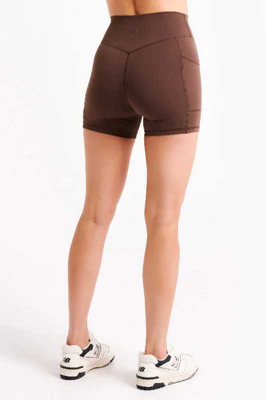 Martina Bike Shorts With Pocket - Dark Chocolate