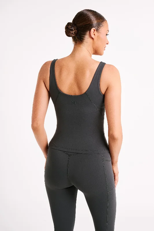 Nadine Yoga Top - Charcoal