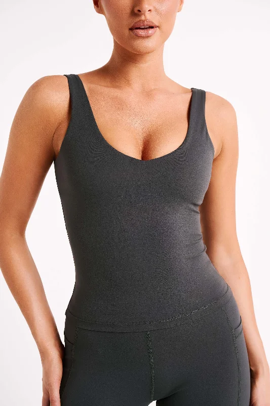 Nadine Yoga Top - Charcoal