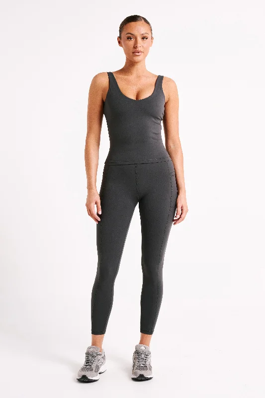 Nadine Yoga Top - Charcoal