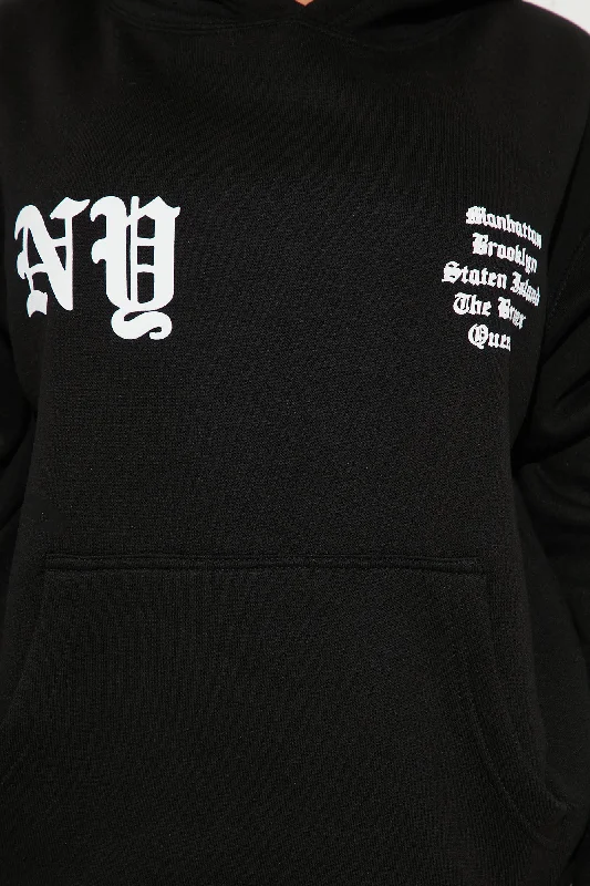 New York Attitude Graphic Hoodie - Black