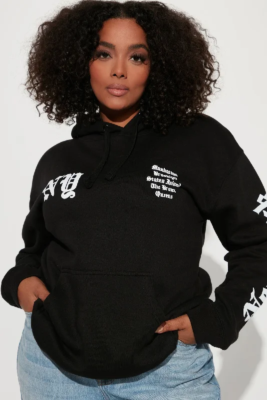 New York Attitude Graphic Hoodie - Black