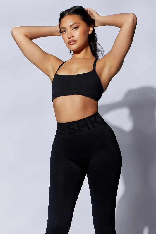 Nyx Cross Back Seamless Crop - Black