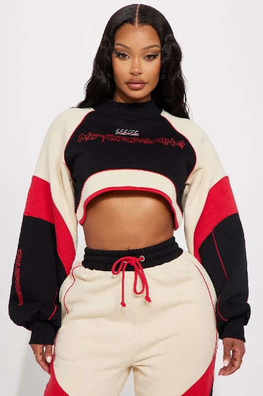 Put It In Sport Cropped Sweatshirt - Cream/combo