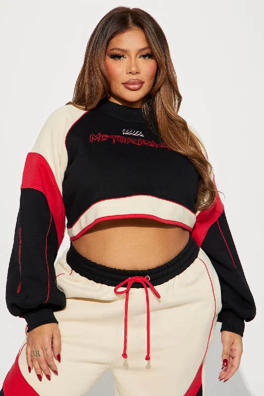 Put It In Sport Cropped Sweatshirt - Cream/combo